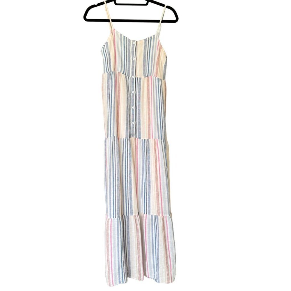 Splendid Striped Maxi Dress | Button Front Tiered Summer Dress | Beach-Ready